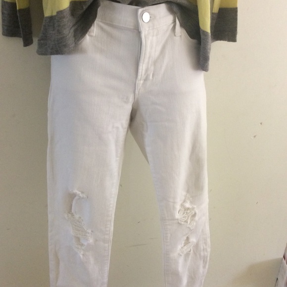 J.Brand white distressed jeans - Picture 5 of 6